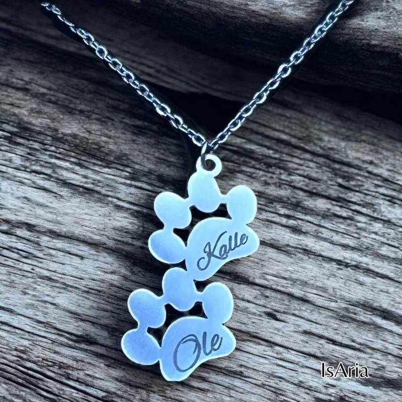 Edelstahl Pfoten Halskette -2Er Katzenpfote /Hundepfote /Personalisierbar/Geschenkidee Hundebesitzer/Silber/Kette/Schmuck/Haustier Edelstahl Pfoten Halskette -2Er Katzenpfote /Hundepfote /Personalisierbar/Geschenkidee Hundebesitzer/Silber/Kette/Schmuck/Haustier von MisterMiau