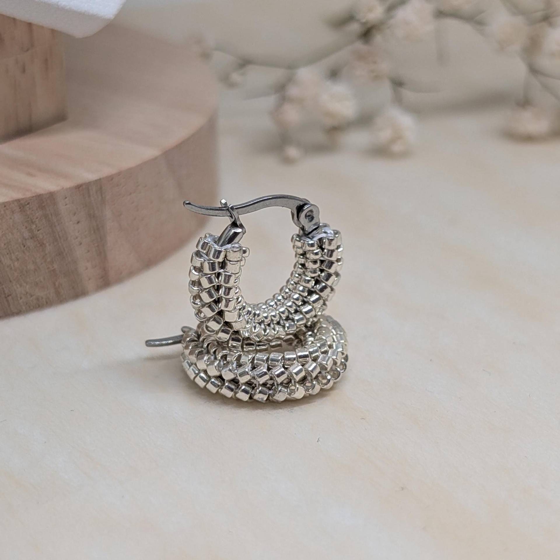 Edelstahl Creolen Aus Glasperlen Edelstahl Creolen Aus Glasperlen von MisterOskarSchmuck