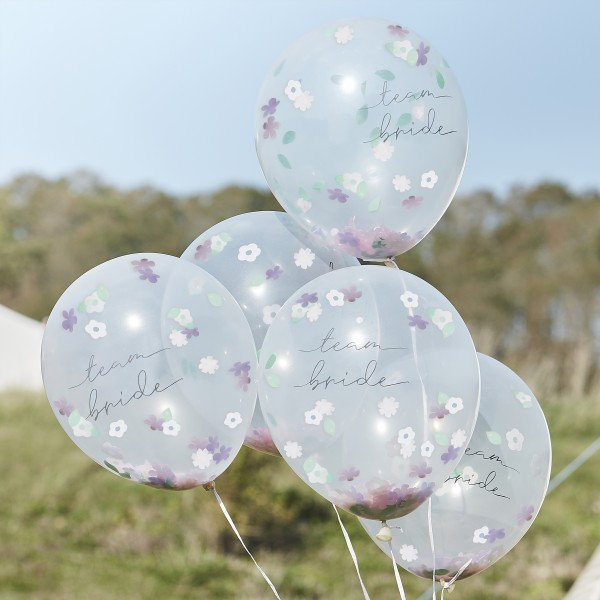 Ballondeko Set Bride To Be Zum Junggesellinnen Abschied Jga Braut Mrs Blumen Boho Konfettiballons Team von MisterPartyDE