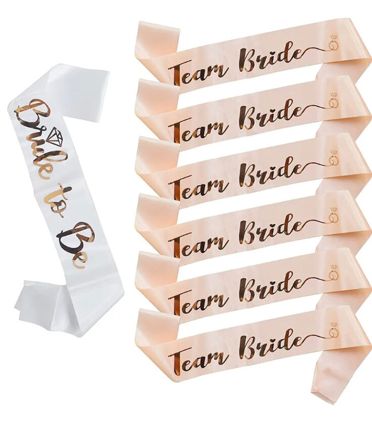 Set Schärpen Bride To Be Team Zum Junggesellinnen Abschied Jga Braut Be 7 Stück von MisterPartyDE