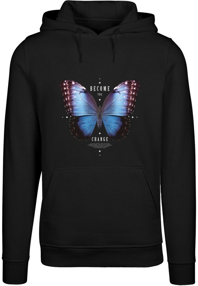 MisterTee Kapuzensweatshirt MisterTee Herren Become The Change Butterfly Hoody (1-tlg) von MisterTee