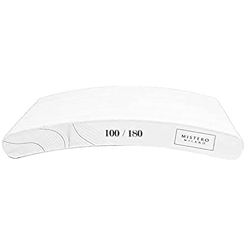 Mistero Milano Basic Nagelfeile für Gelnägel und Acrylnägel Nailart - Nagelplatte Formwerkzeug für Maniküre - Hergestellt aus strapazierfähigem Papier - Basic 100/180 Körnung Gebogene Form 25 Stück Mistero Milano Basic Nagelfeile für Gelnägel und Acrylnägel Nailart - Nagelplatte Formwerkzeug für Maniküre - Hergestellt aus strapazierfähigem Papier - Basic 100/180 Körnung Gebogene Form 25 Stück von MISTERO MILANO