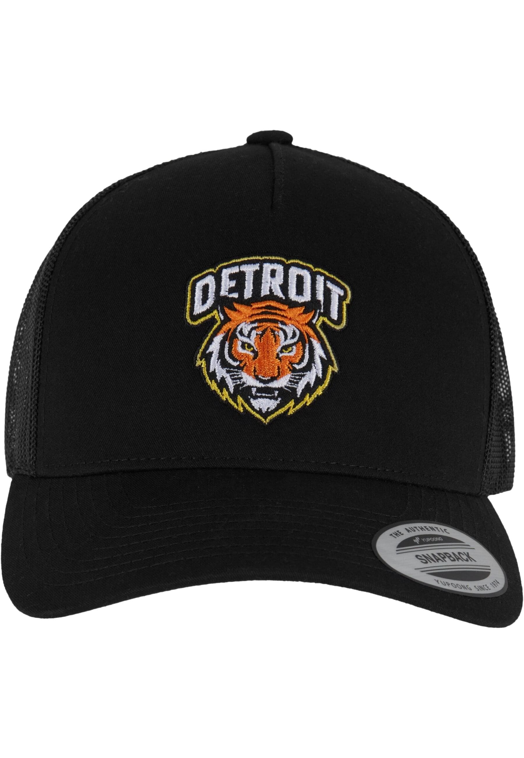 MisterTee Trucker Cap "MisterTee Detroit Tiger Head Patch 5-Panel Retro Trucker Cap" von Mistertee