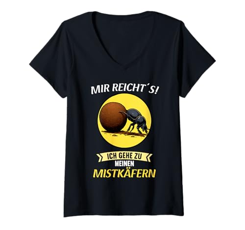 Damen Mistkäfer T-Shirt mit V-Ausschnitt von Mistkäfer Tier Shop