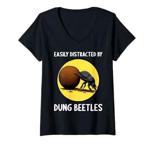 Damen Mistkäfer T-Shirt mit V-Ausschnitt Damen Mistkäfer T-Shirt mit V-Ausschnitt von Mistkäfer Tier Shop