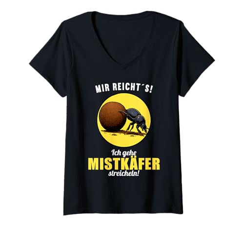 Damen Mistkäfer T-Shirt mit V-Ausschnitt Damen Mistkäfer T-Shirt mit V-Ausschnitt von Mistkäfer Tier Shop