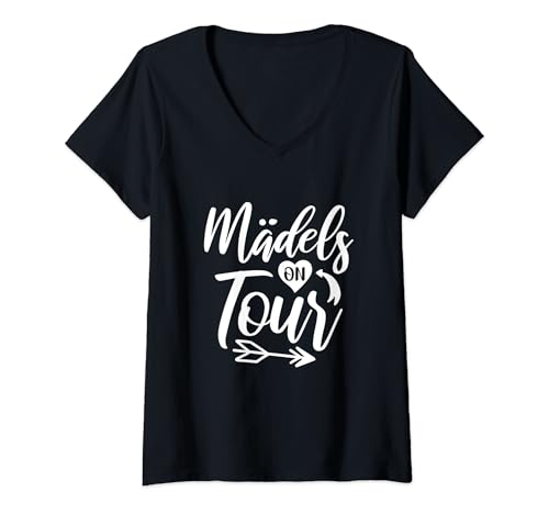 Damen Mädelsabend Girls Trip Mädels On Tour T-Shirt mit V-Ausschnitt von Mit Den Mädels On Tour
