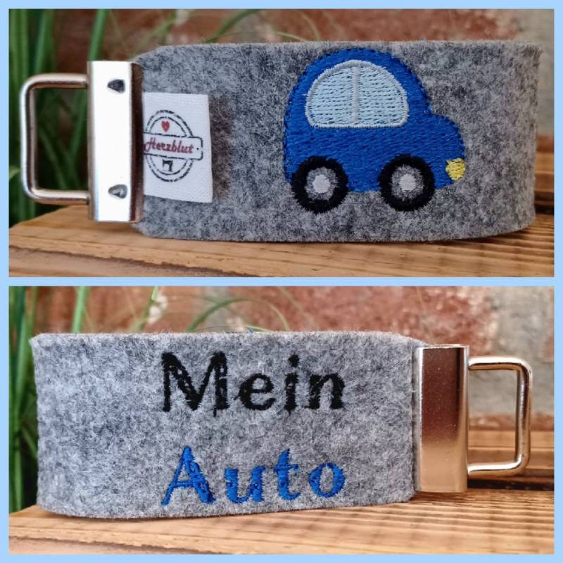 Schlüsselanhänger Aus Filz "Mein Auto" Schlüsselanhänger Aus Filz "Mein Auto" von MitHerzblutVonJana