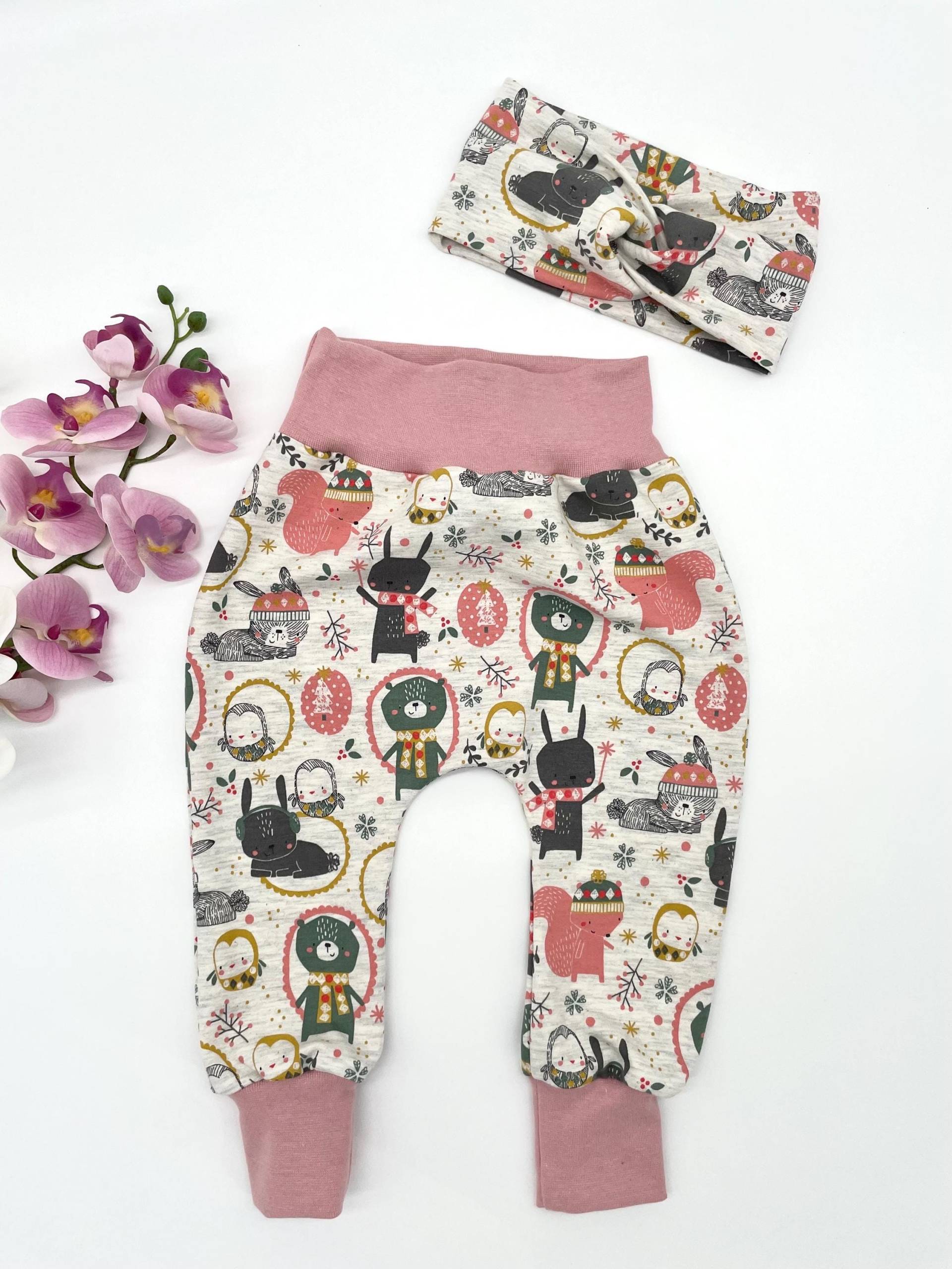 Pumphose Für Baby Und Kleinkinder |Babykleidung| Mitwachshose |Kinderkleidung Mädchen | Tieren Als Motiv Geburtsgeschenk Gr.50-92 von MitLiebezumFaden