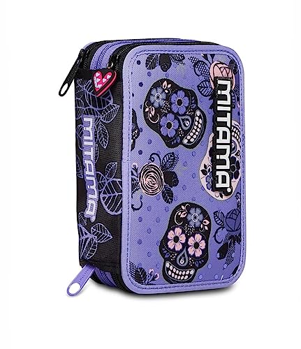 Mitama ASTUCCIO 3 Zip, Kleine Mädchen und Mädchen 3 Reissverschluss-ETUI, Schwarz, Taglia Unica - von Mitama