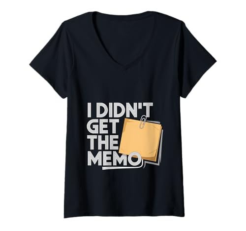 Damen I Didn't Get The Memo Arbeitnehmerwitze - T-Shirt mit V-Ausschnitt Damen I Didn't Get The Memo Arbeitnehmerwitze - T-Shirt mit V-Ausschnitt von Mitarbeiterin Pun -Witze