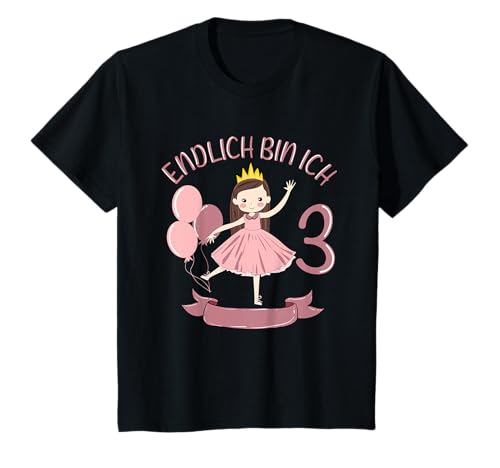 3 Jahre Prinzessin Endlich Bin Ich 3 Mädchen 3. Geburtstag T-Shirt von Mitbringsel Geburtstag 3 Jahre Mädchen Deko Shirts
