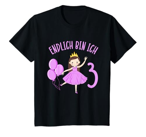 Kinder 3 Jahre Prinzessin Endlich Bin Ich 3 Mädchen 3. Geburtstag T-Shirt von Mitbringsel Geburtstag 3 Jahre Mädchen Deko Shirts