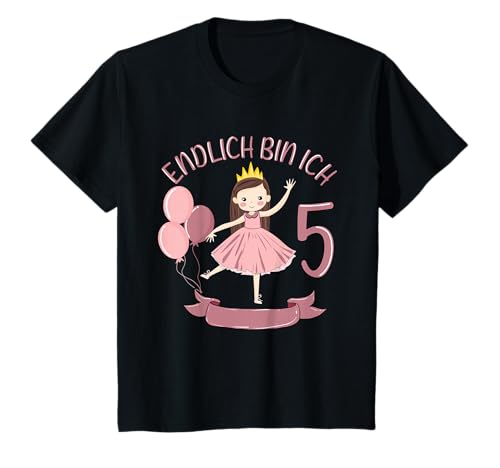 5 Jahre Prinzessin Endlich Bin Ich 5 Mädchen 5. Geburtstag T-Shirt von Mitbringsel Geburtstag 5 Jahre Mädchen Deko Shirts