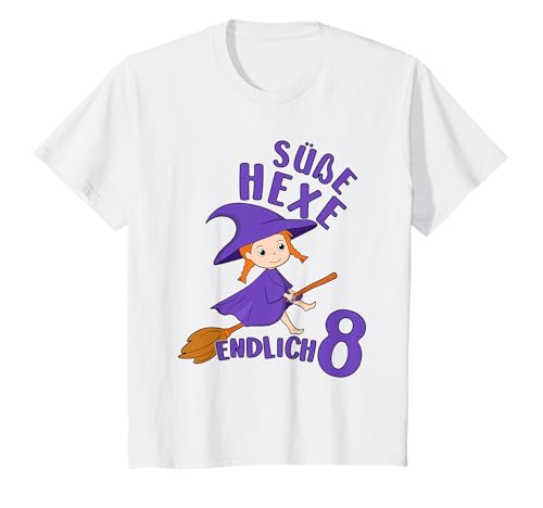 Süße Hexe Geburtstagshirt Endlich Ich Bin 8 Jahre Mädchen T-Shirt Süße Hexe Geburtstagshirt Endlich Ich Bin 8 Jahre Mädchen T-Shirt von Mitbringsel Hexen Deko Geburtstag 8 Jahre Mädchen