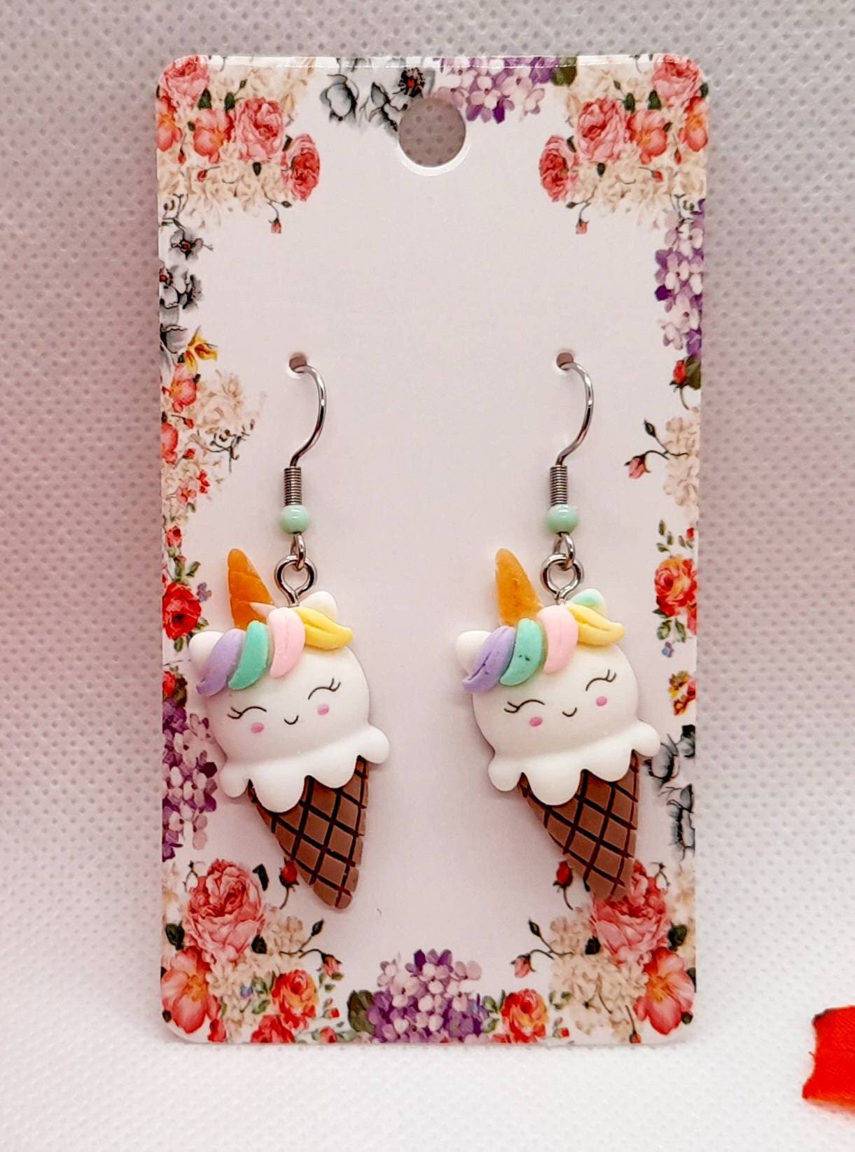 Einhorn Ohrringe , Eistüte Ohrringe, Mitbringsel, Kinderohrringe, Hängeohrringe, Lange von MitbringselBoutique