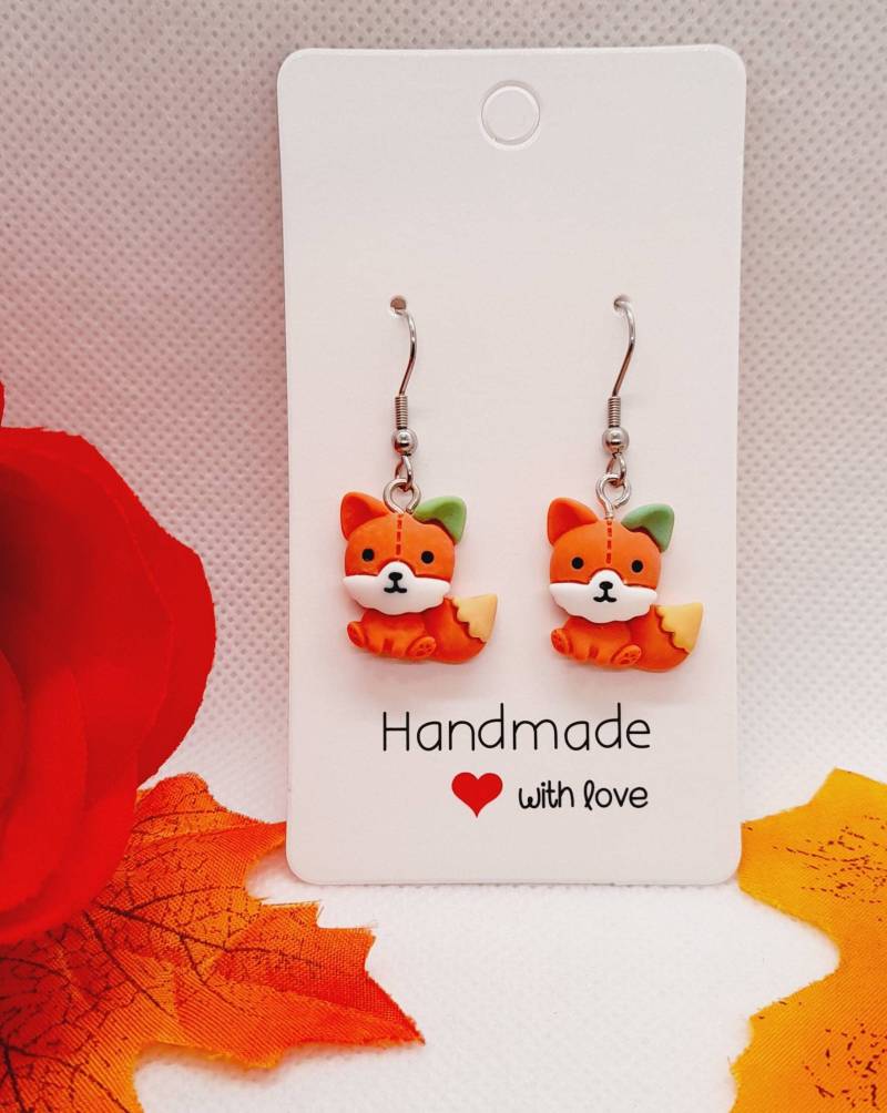 Fuchs Ohrringe , Kinderohrringe Fuchs, Charm Anhänger Damen Ohrringe, Tierchen von MitbringselBoutique