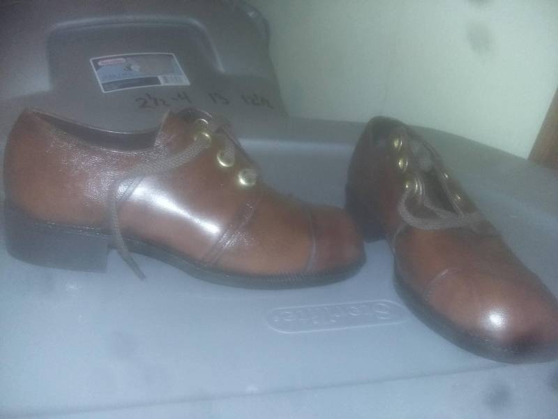 1970 Vintage Jungen Mädchen Plattform Satteln Schuhe Deadstock Gemacht Usa Neue Alte Leder Pick 1 Größe Tragen Jeans T Shirt Hose Mantel Jacke von MitchAmericanvintage