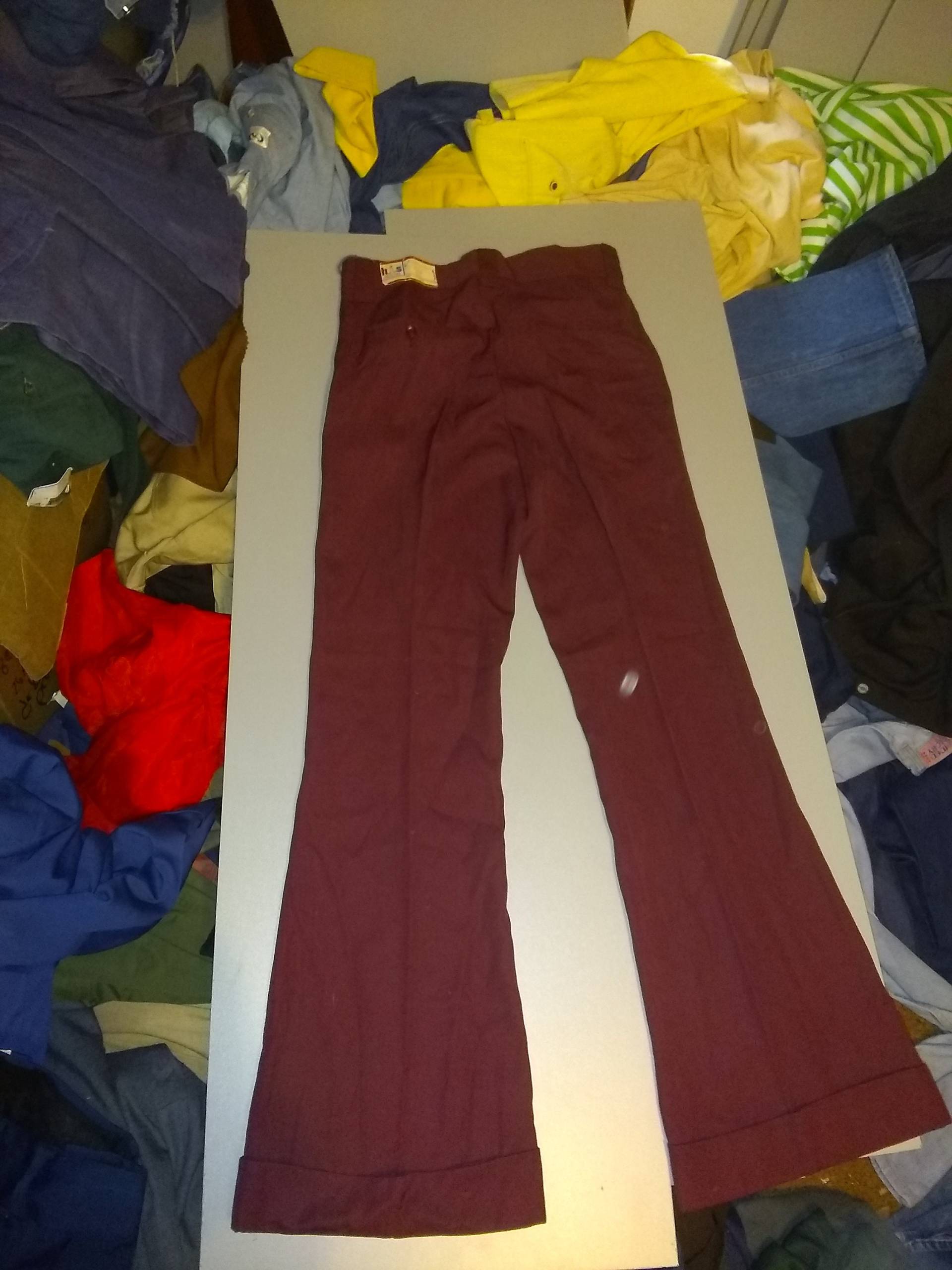 1970 Wrangler Vintage Deadstock Disco Poly Rayon Herren Bellbottom Hi Rise Pant Made Usa Männer 30x30 31x30 32x34 33x32 Sneaker T Shirt Schuhstiefel von MitchAmericanvintage