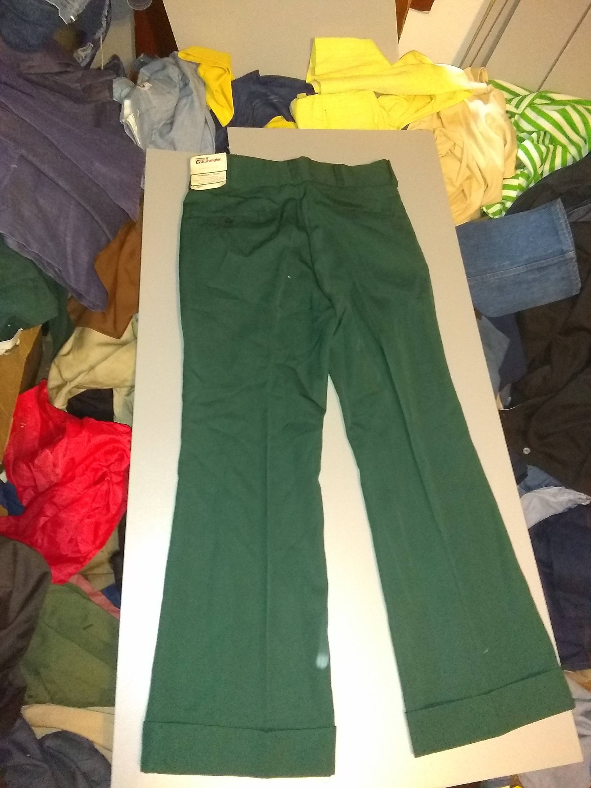 1970 Wrangler Vintage Deadstock Disco Poly Rayon Herren Bellbottom Hi Rise Pant Made Usa Retro Pick Size Wear Sneaker T Shirt Schuh Stiefel Mantel von MitchAmericanvintage