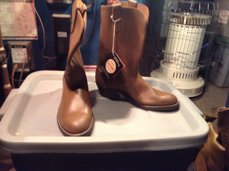 Deadstock Peco Boots Leder Schuhe Made Usa Not Cowboy Motorrad Style Pick 1 Paar Herren Gr. 8.5 D. 9 Work New Shoes von MitchAmericanvintage