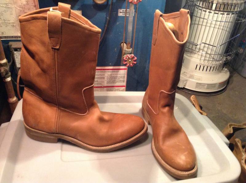 Deadstock Peco Stiefel Leder Schuhe Made Usa Not Cowboy Motorrad Style Pick 1 Paar Herren Gr. 10D 12 D Work Gw Jeans T Shirts von MitchAmericanvintage