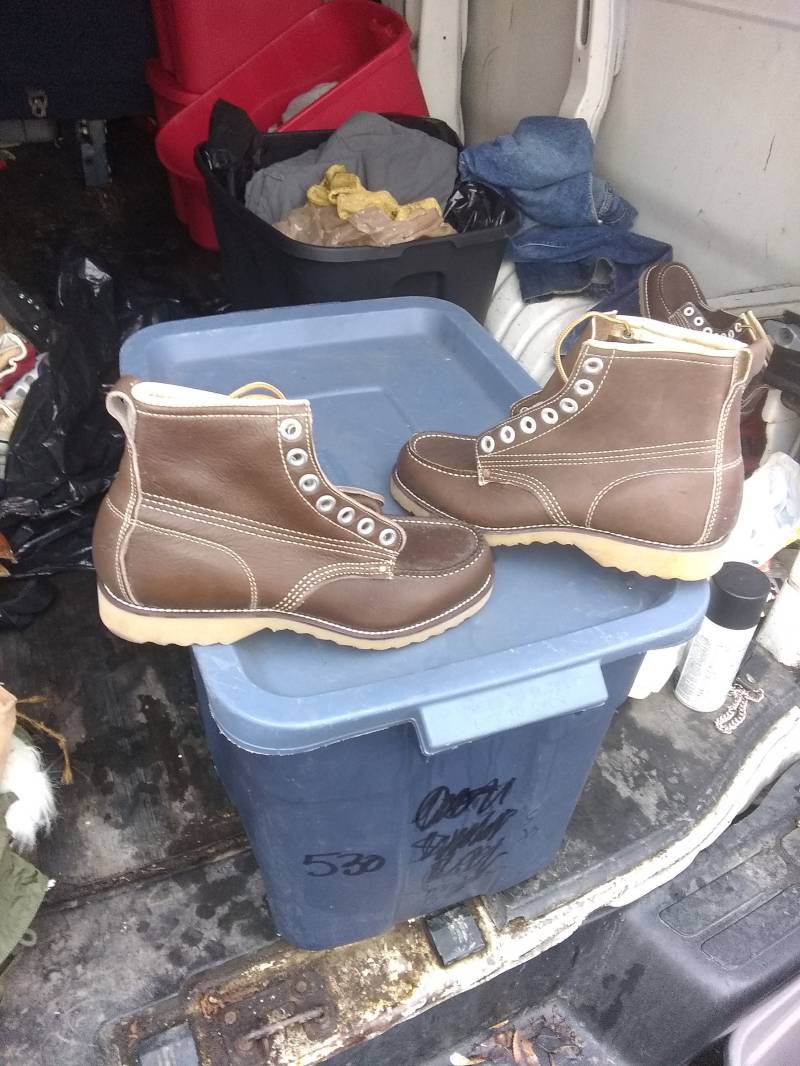 Deadstock Stahl Front Vintage Arbeitsstiefel Leder Made Usa Pick Size Schuh Herren Ölabweisend Sohle Sicherheit T Shirt Jeans Hose Mantel von MitchAmericanvintage