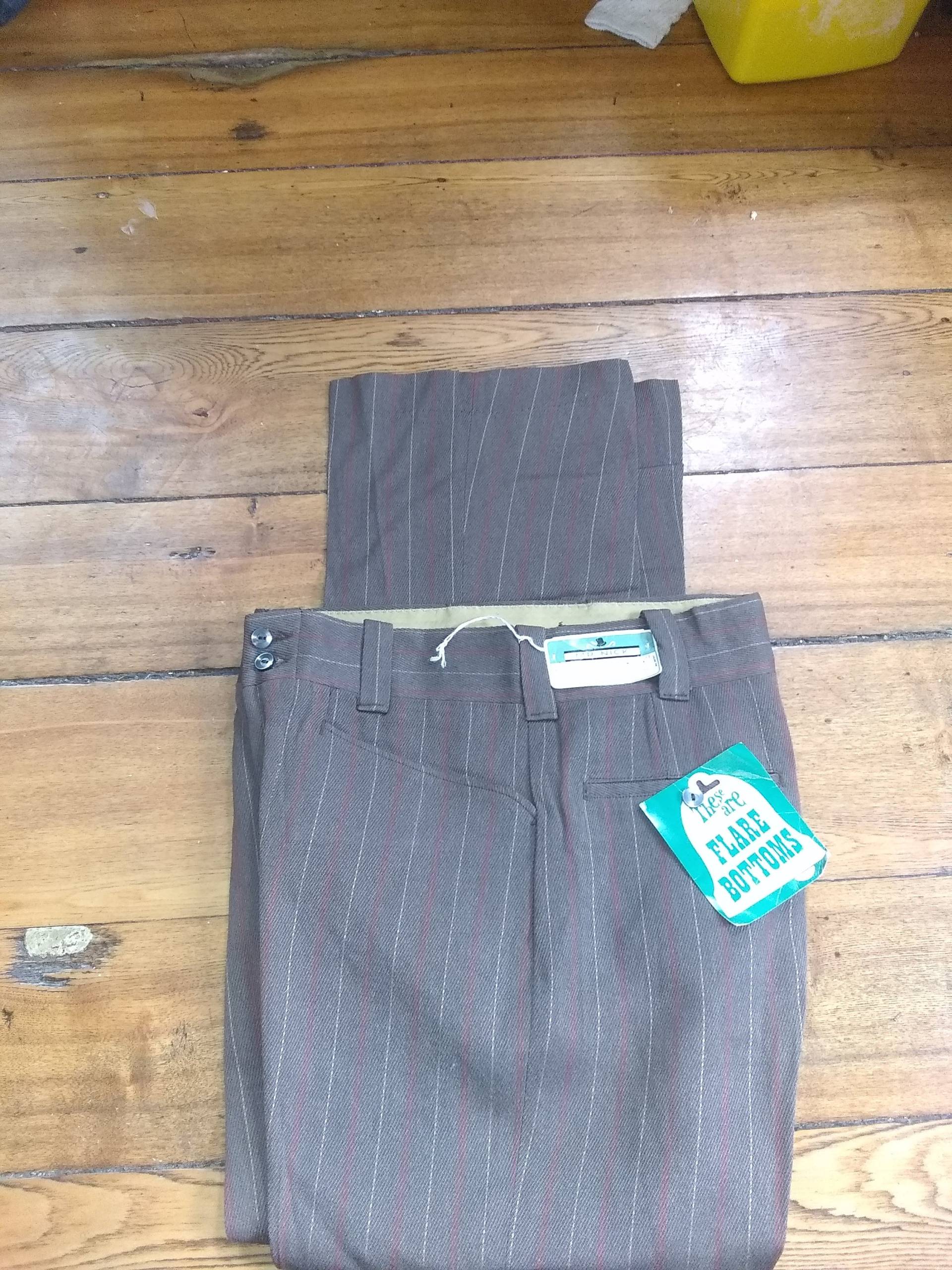 Deadstock Vintage Herr Nick Gestreift Fackel Bellbottom Rock Roll Jeans Männer 29x29.5 1970 Neue Usa Hose Tragen T Shirt Mantel Sneaker Kleid von MitchAmericanvintage