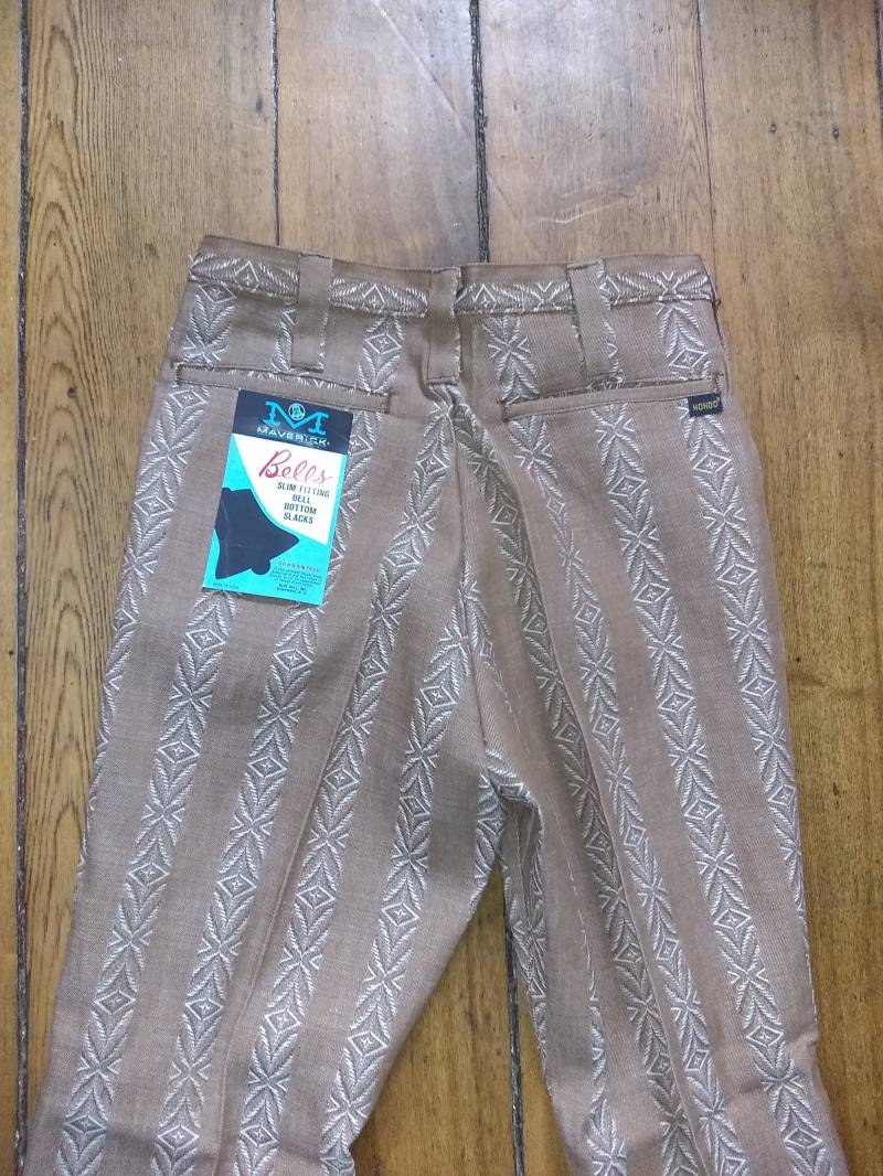 Deadstock Vintage Maverick Gestreifte Baumwolle Hose Spieluhr Rock'n Roll Jean 1970Er Neue Herren 32x30 32x29 Oder 31x29 High Rise von MitchAmericanvintage