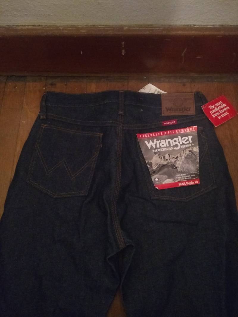 Deadstock Vintage Starre Wrangler Jeans Gerade Ungewaschene Hose Usa New Denim Baumwolle Western Indigo Men 31x32 33x32 40x32 42x32 von MitchAmericanvintage