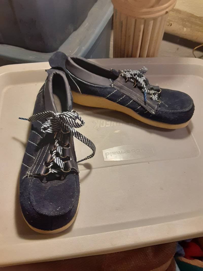 Dingo Vintage Deadstock Wildleder Plateau Schnürschuh Herren 7 Oder 9.5 New Nos 1960 Usa Bowling Boot Sneaker Retro Wear Jeans T Shirt Jacke von MitchAmericanvintage