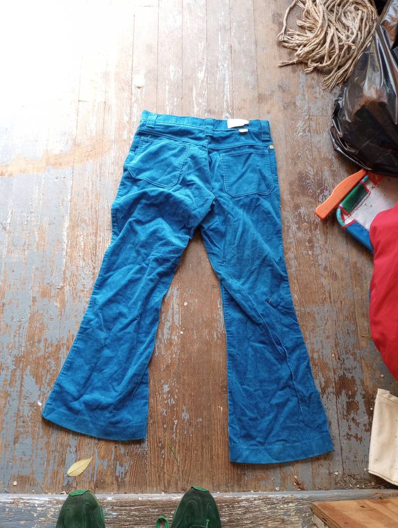 Farah Baumwolle Samt Cord Bauchbottom Jean Vintage Deadstock New 1970 Pant Herren 32x29 36x34 38x30 Usa High Waist Sneaker T-Shirt Schuhstiefel von MitchAmericanvintage