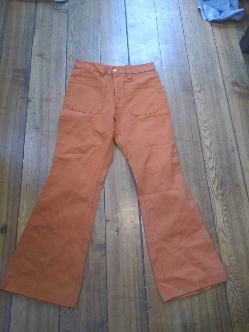 Farah Deadstock 1970 Vintage Aufnäher Tasche Bellbottom Jeans Baumwolle Made Usa Herren 31x31 Pant Zipper Talon Wear T-Shirt Sneaker Schuhe Stiefel von MitchAmericanvintage