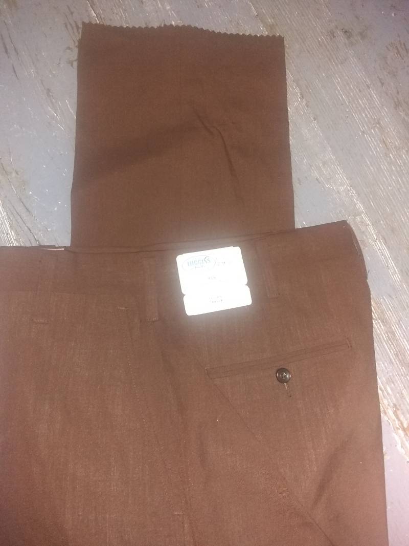 Higgins Slack Peg Leg Slim Fit Ivy 1960 Vintage Deadstock Flat Front Pant Not Jean Poly Wolle Herren 33x38 Neu Unfinish Mde Usa T Shirt Schuh von MitchAmericanvintage