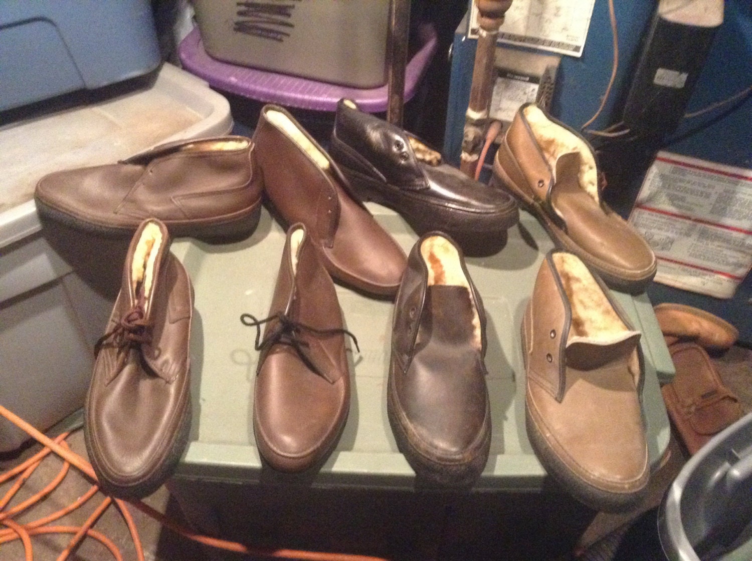 Leder Vintage Deadstock Chucka Pelz Gefüttert Neu Stock Boots.schuhe 1970Er Jahre Wallabee Pick 1 Paar Frauen Herren Tragen Jeans T Shirt Sneakers von MitchAmericanvintage