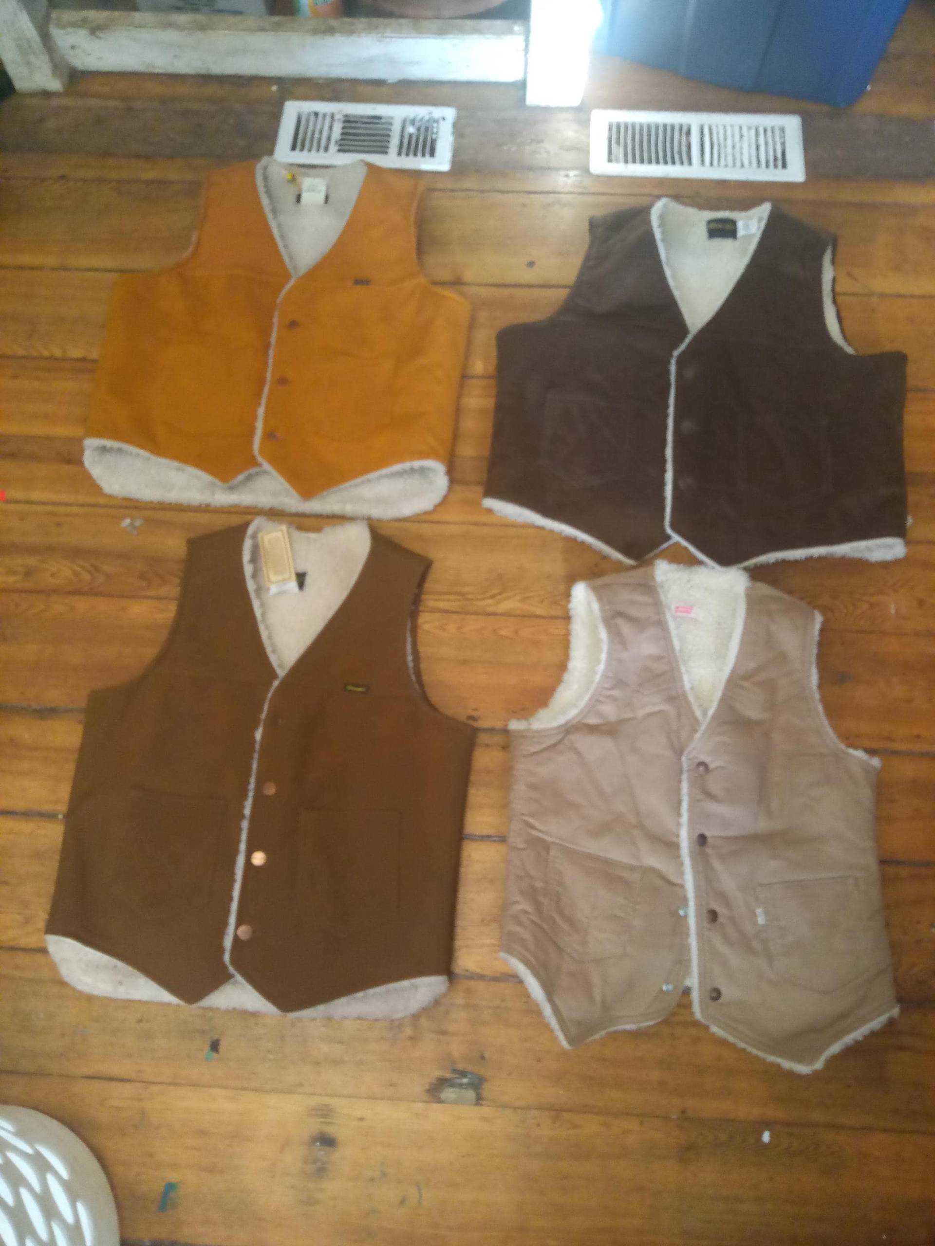 Levi Oder Wrangler Vintage Deadstock Cord Chlorethane Sherpa Gefütterte Weste Neue Männer Klein Groß X 1 Jacke Hergestellt in Den Usa von MitchAmericanvintage