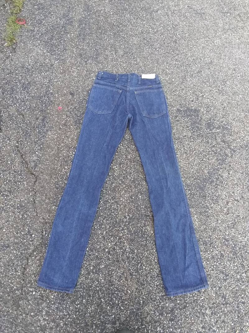Mr Legg Vintage Jeans Straight Jeans Dunkel Prewash Hose Deadstock Usa Neue Baumwolle Herren Pick Größe 1970 Talon 42 Wear T-Shirt Schuh Stiefel von MitchAmericanvintage