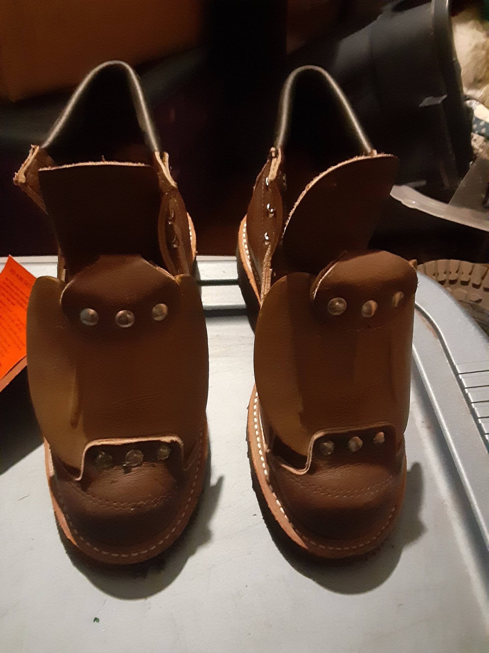 Redwing Nos Arbeitsstiefel Made Usa Sicherheitsschuh Stahl Toe Logging Herren 5 Oder 6, 5 Damen 7 8, 5 Leder Obermaterial Vintage Deadstock von MitchAmericanvintage