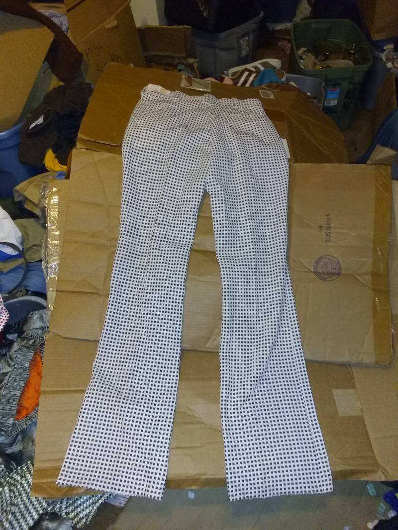 Vintage Campus Polyester 1970 Deadstock Gingham Disco Schlaghose Hergestellt Usa Neue Geprüfte Pick Größe Unfinish Tragen Schuh Sneaker T-Shirt Boot von MitchAmericanvintage