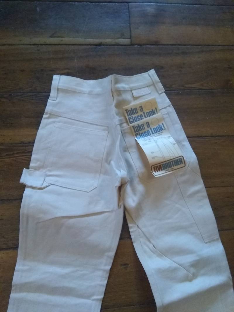 Vintage Deadstock 1970 Weiße Maler Baumwolle Sanforized Jean Herren Usa Carpenter Pick Size High Waist Wear T Shirt Sneaker Boot Shoe Dress von MitchAmericanvintage