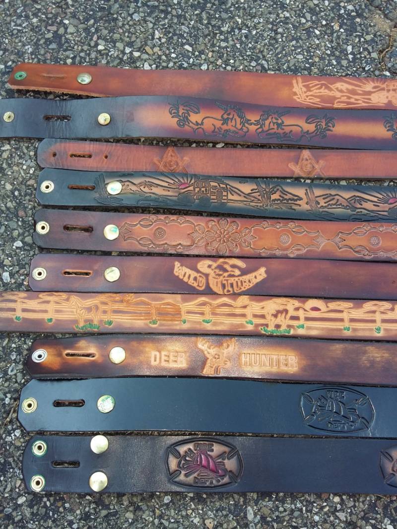 Vintage Deadstock 1970 Western Werkzeug Ledergürtel Neue Alte Herrenbekleidung Mit Jeans Hosen Stiefel Schuhe T-Shirt Pick 1 Größen Und Gürtel von MitchAmericanvintage