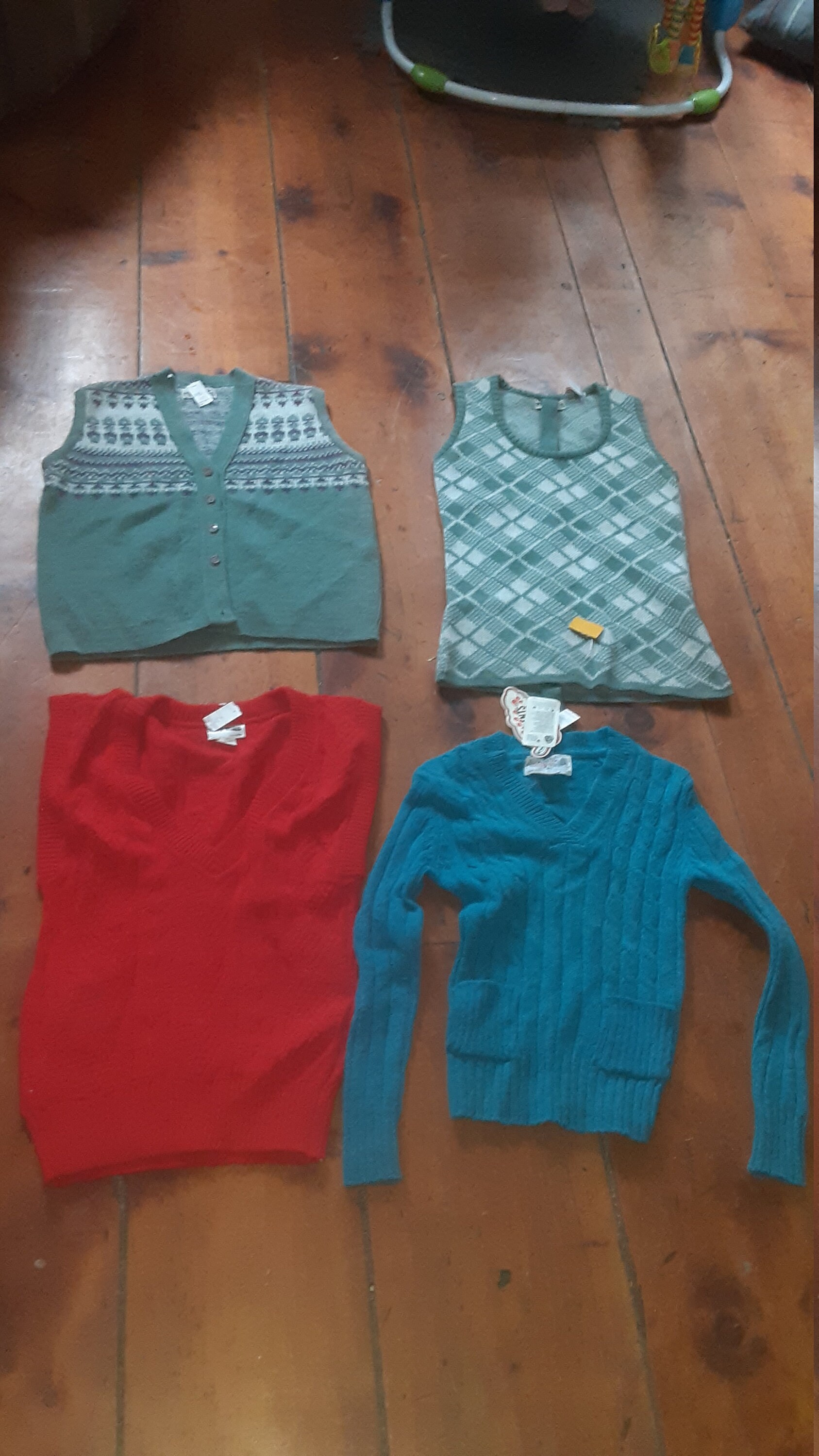 Vintage Deadstock Nos Acrylpullover Made in The Usa Damen Lot Of 4 Disco Muster Neu Alt Langarm Ärmellos Tragen Jeansschuh Shirt von MitchAmericanvintage