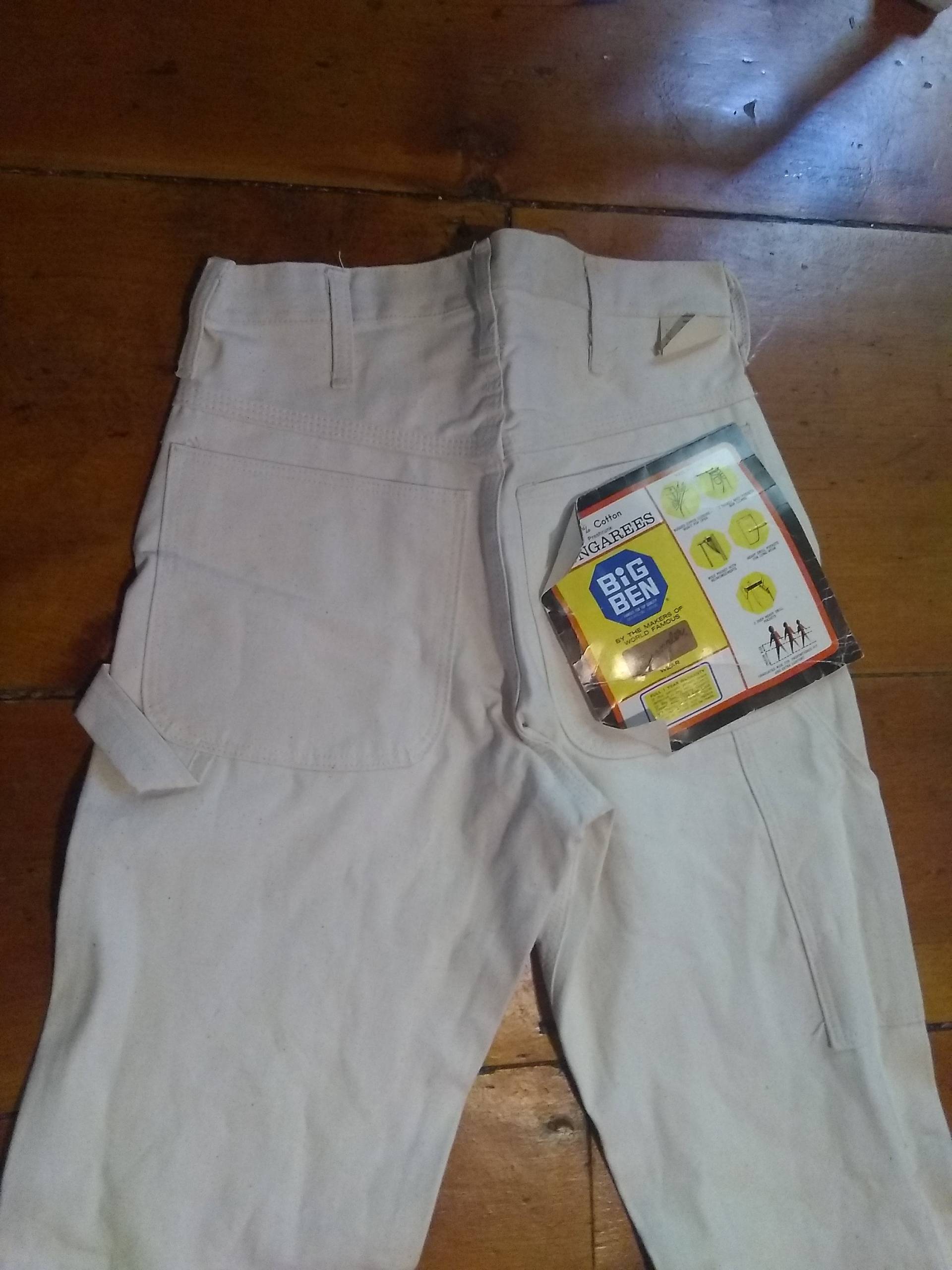 Vintage Deadstock Weißen Großen Ben Maler Baumwolle Jeans Männer Aus Usa Frauen Schreiner Wählen Sie Hohe Taille Tragen T Shirt Sneaker Stiefel von MitchAmericanvintage