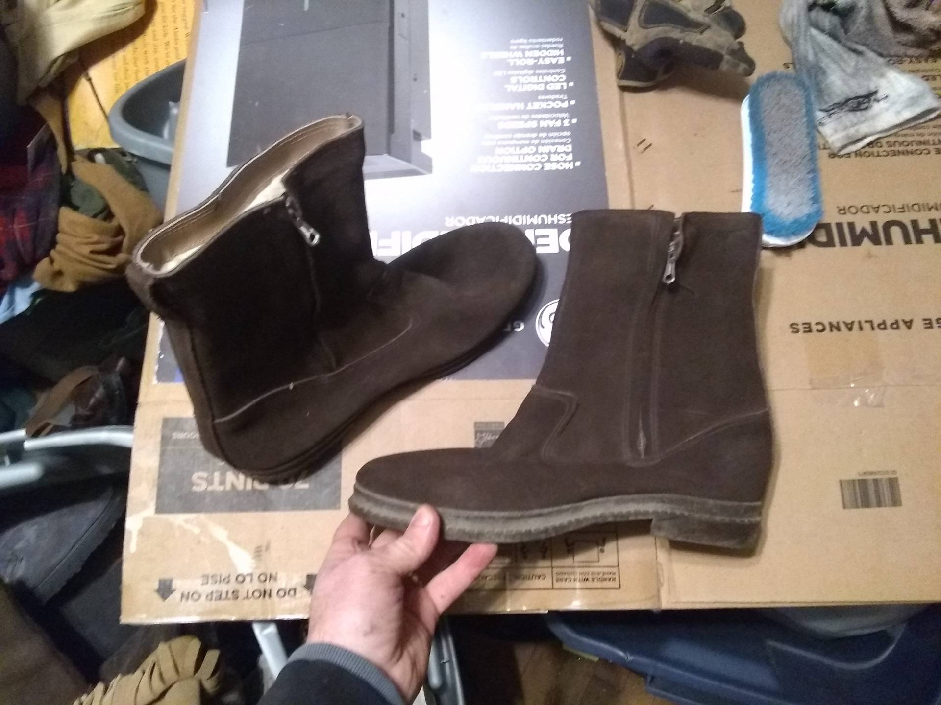 Vintage Deadstock Wildleder Mokassin Stiefel Schuh Herren 11 Oder 12 Fransen 1960 Hippy Retro Woodstock Stich Sohle Tragen Jeans T-Shirt Kleid Hose von MitchAmericanvintage