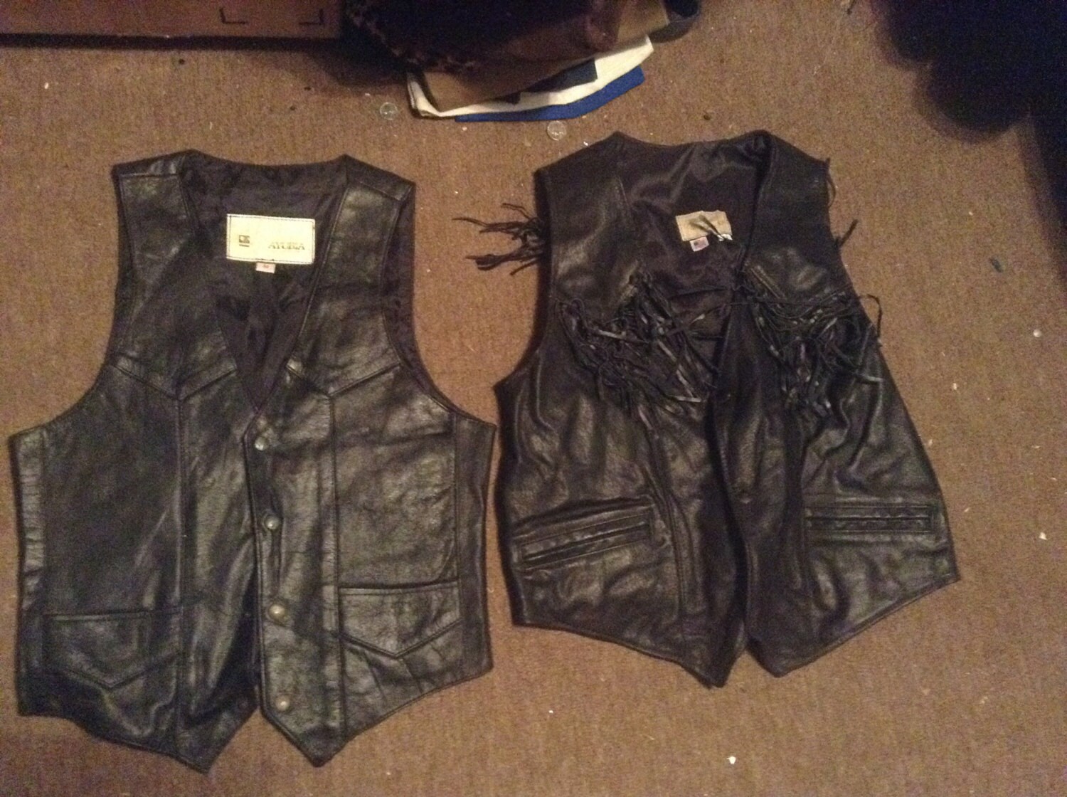 Vintage Herren Motorrad Weste Leder 1970Er New Old Made Usa Not Jacket Or Coat Pick 1 Size 36 38 42 44 46 von MitchAmericanvintage