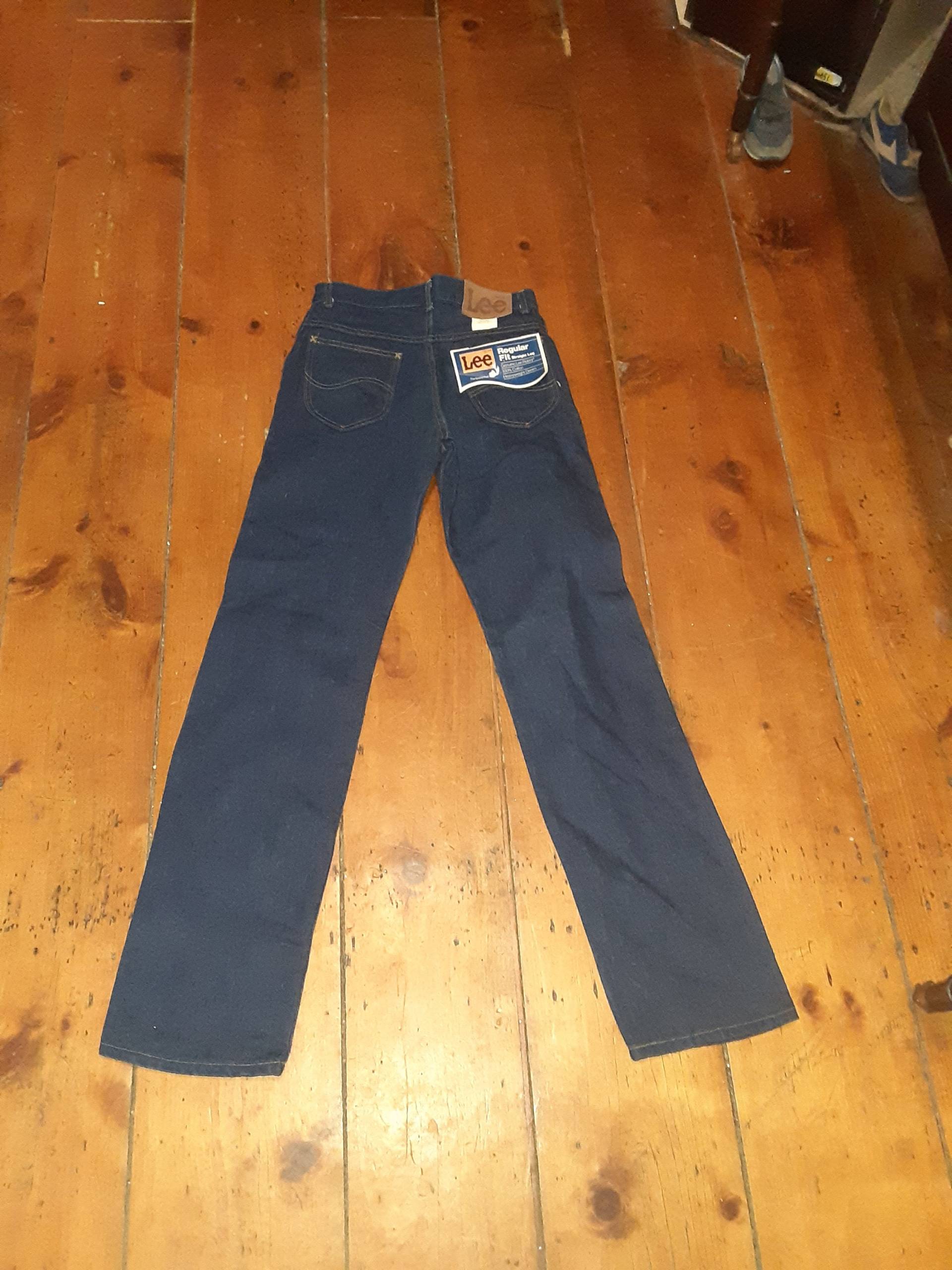 Vintage Vorgewaschene Dunkle Deadstock Lee Jeans Usa Hose Gerades Bein Baumwolle Denim 1980 Männer 30x36 30x34 31x36 29x34 27x34 26x34 25x30 Hi Rise von MitchAmericanvintage