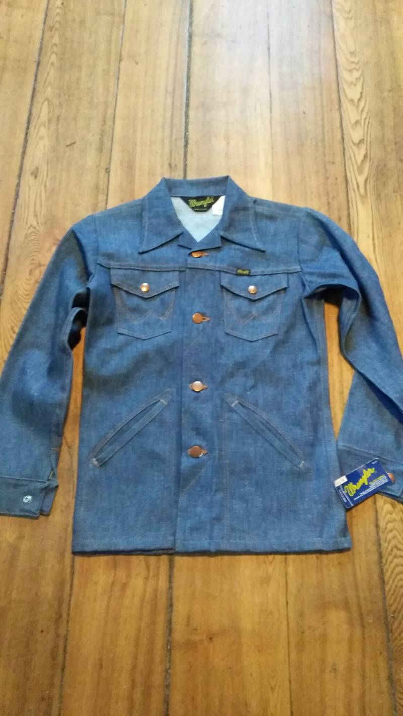 Wrangler 1970 Vintage Deadstock Denim Rigid Ungewaschen Jeans Jacke Boy 20 Retro Made Usa Western Coat Wear Sneaker T Shirt Schuhschuh Nicht Levi von MitchAmericanvintage