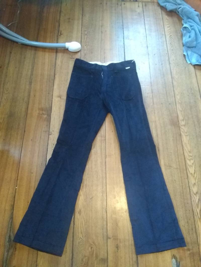 Wrangler Deadstock Vintage Patch Tasche Jeans Samt Baumwolle Made Usa 38x30 Pant High Rise Wear T Shirt Sneaker Schuh Stiefel Mantel von MitchAmericanvintage