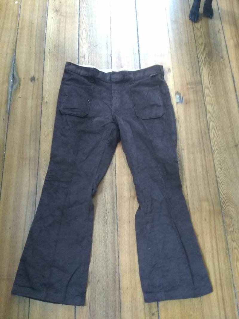 Wrangler Deadstock Vintage Patch Tasche Jeans Samt Baumwolle Made Usa 38x30 Pant High Rise Wear T Shirt Sneaker Schuh Stiefel Mantel von MitchAmericanvintage