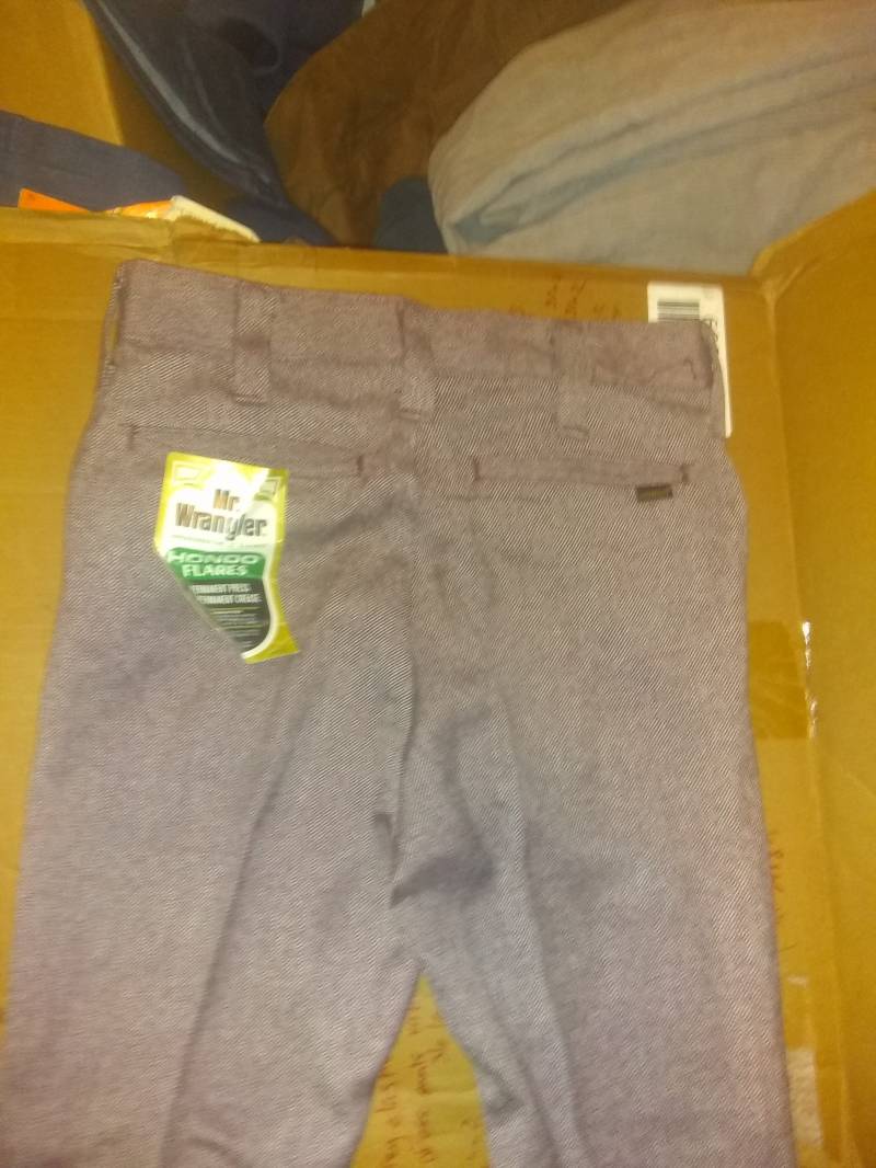 Wrangler Herringbone Flared Dress Jeans 1970Er Jahre Poly Rayon Disco Retro Hüfte Made Usa Pants New Herren 30 Wear Turnschuhe T-Shirt Schuh Stiefel von MitchAmericanvintage